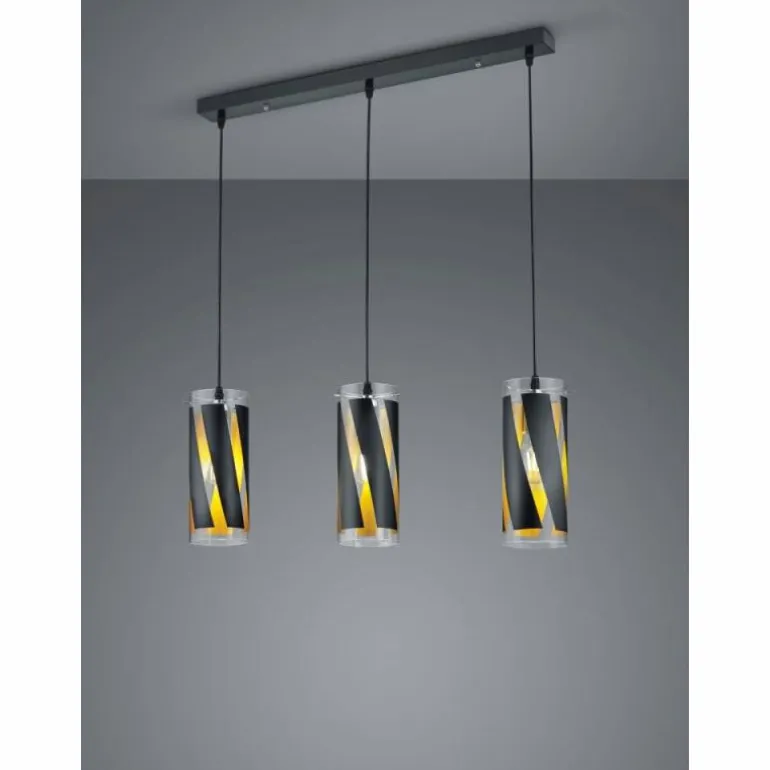 Suspension Reality FARINA Noir, 3 lumières