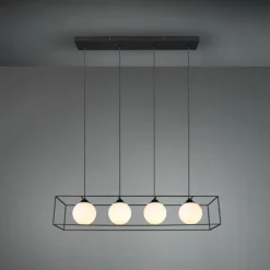 Suspension Reality GABBIA Noir, 4 lumières