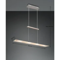 Suspension Reality MILOS LED Nickel mat, 4 lumières