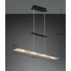 Suspension Reality MILOS LED Noir, 4 lumières