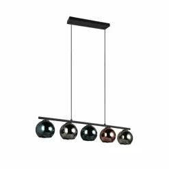 Suspension Reality SHELDON Noir, 5 lumières