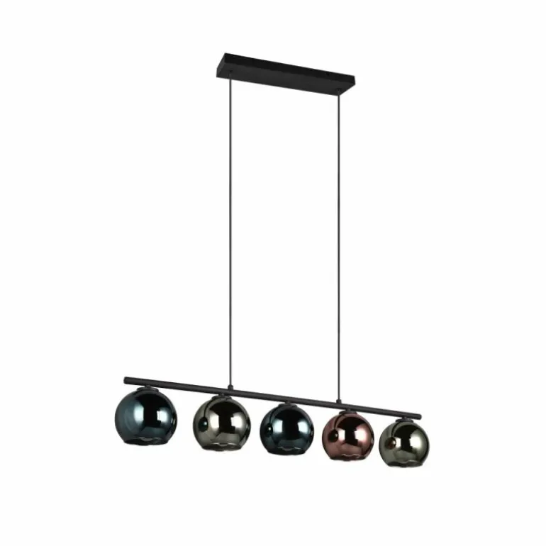 Suspension Reality SHELDON Noir, 5 lumières