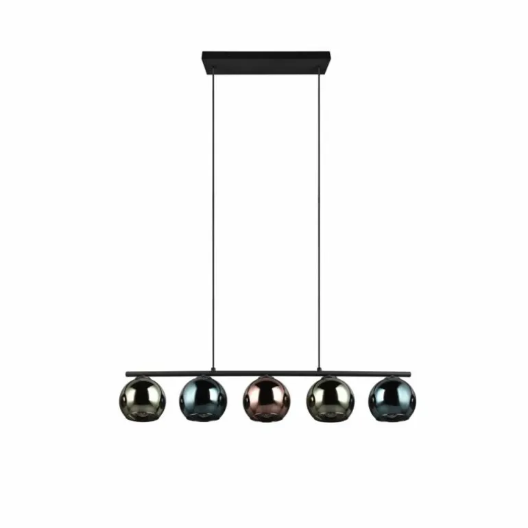 Suspension Reality SHELDON Noir, 5 lumières