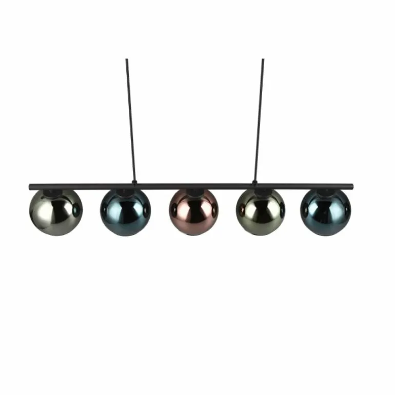 Suspension Reality SHELDON Noir, 5 lumières
