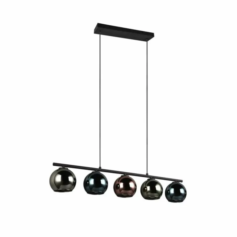 Suspension Reality SHELDON Noir, 5 lumières