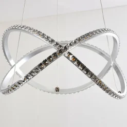 Suspension Saginaw LED Nickel mat, 1 lumière, Télécommandes, Changeur de couleurs