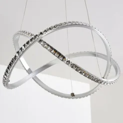 Suspension Saginaw LED Nickel mat, 1 lumière, Télécommandes, Changeur de couleurs