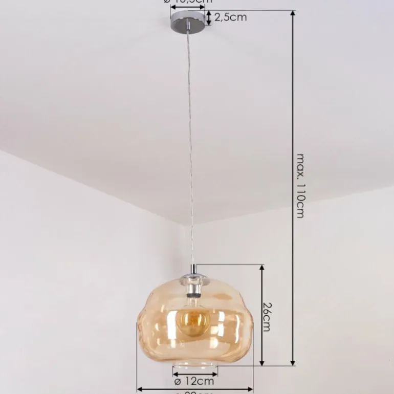 Suspension Salameo Argenté, 1 lumière