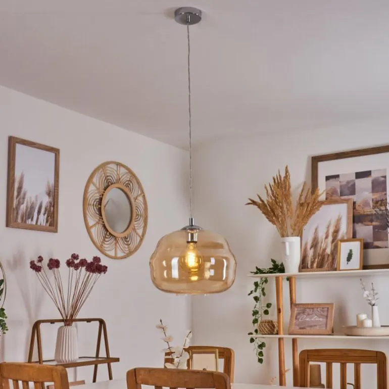 Suspension Salameo Argenté, 1 lumière
