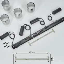 Suspension Sambour Noir, 4 lumières