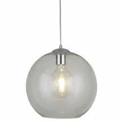 Suspension Searchlight BALLS Chrome, Transparent, 1 lumière