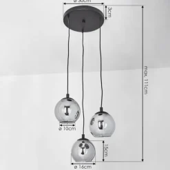 Suspension Sernf Noir, 3 lumières