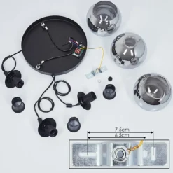 Suspension Sernf Noir, 3 lumières