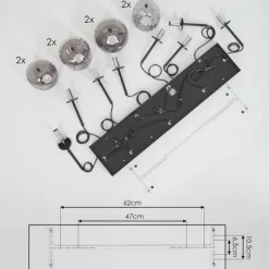 Suspension Skiatook Noir, 8 lumières