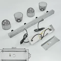 Suspension Skovde Argenté, 4 lumières