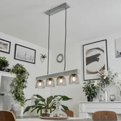 Suspension Skovde Argenté, 4 lumières
