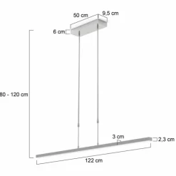 Suspension Steinhauer Bande LED Acier brossé, 3 lumières