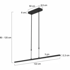 Suspension Steinhauer Bande LED Noir, 3 lumières