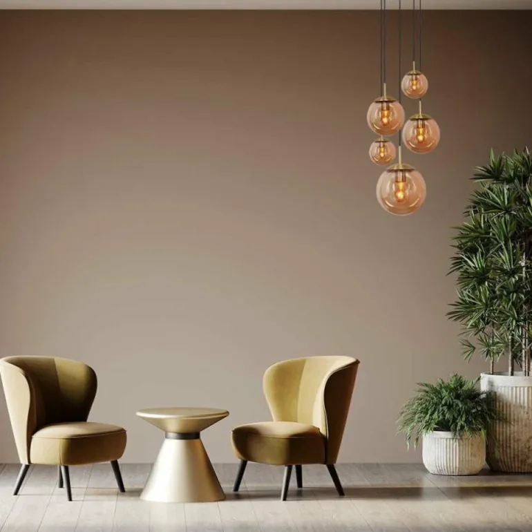 Suspension Steinhauer Bollique Laiton, 5 lumières