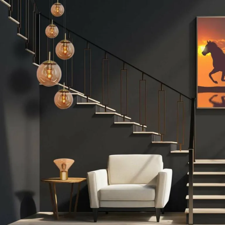 Suspension Steinhauer Bollique Laiton, 5 lumières