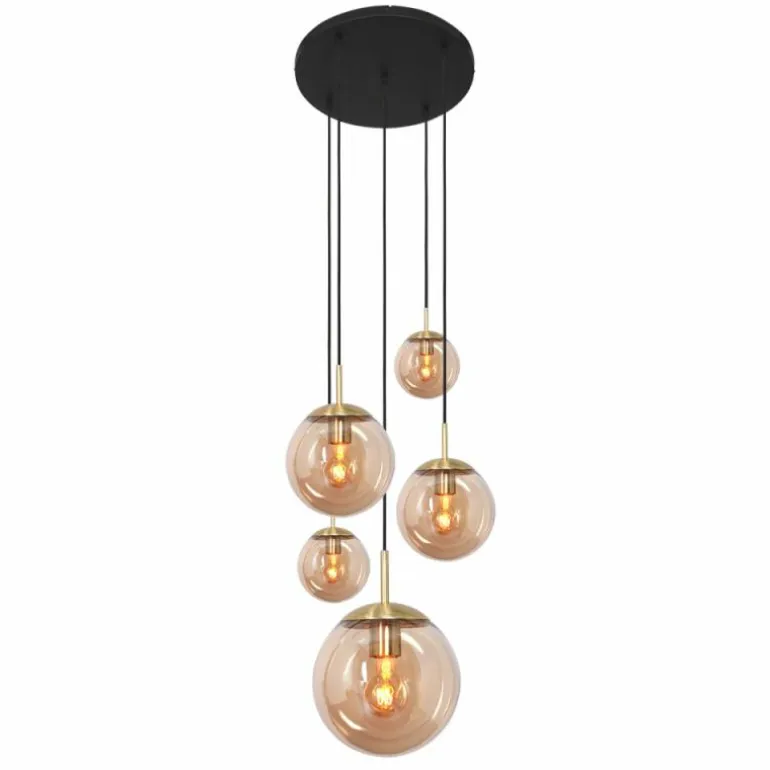Suspension Steinhauer Bollique Laiton, 5 lumières