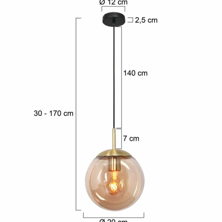 Suspension Steinhauer Bollique Laiton, 1 lumière