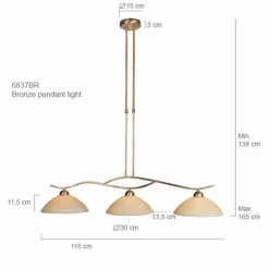 Suspension Steinhauer CAPRI Bronze, 3 lumières