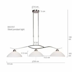 Suspension Steinhauer CAPRI Acier inoxydable, 3 lumières