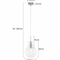 Suspension Steinhauer Glass light Acier inoxydable, 1 lumière