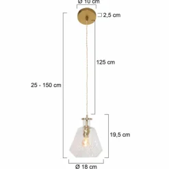 Suspension Steinhauer Grazioglass Laiton, 1 lumière