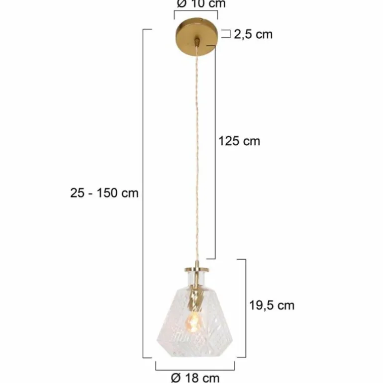 Suspension Steinhauer Grazioglass Laiton, 1 lumière