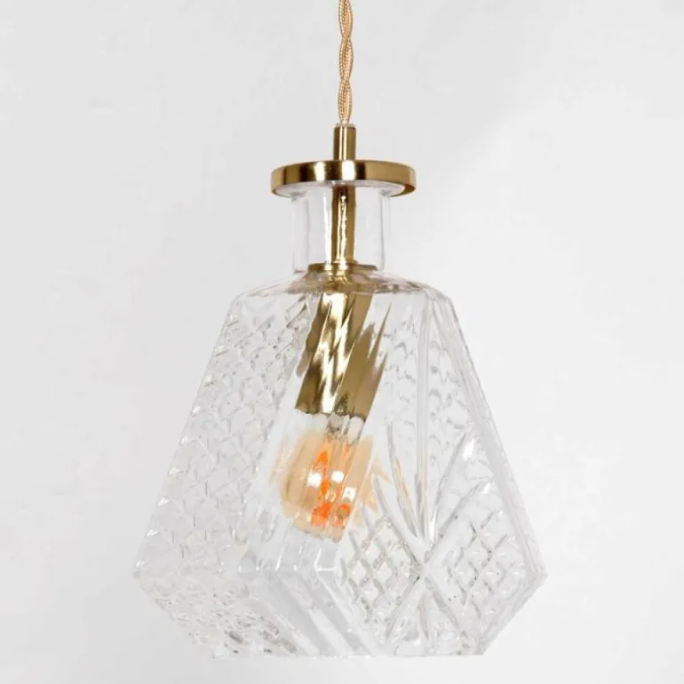 Suspension Steinhauer Grazioglass Laiton, 1 lumière