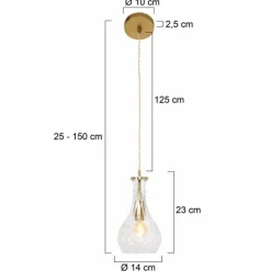 Suspension Steinhauer Grazioglass Laiton, 1 lumière