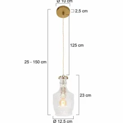 Suspension Steinhauer Grazioglass Laiton, 1 lumière