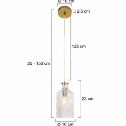 Suspension Steinhauer Grazioglass Laiton, 1 lumière
