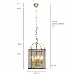 Suspension Steinhauer PIMPERNEL Bronze, 4 lumières