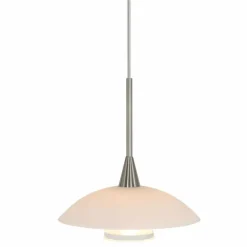 Suspension Steinhauer Tallerken LED Acier inoxydable, Blanc, 1 lumière
