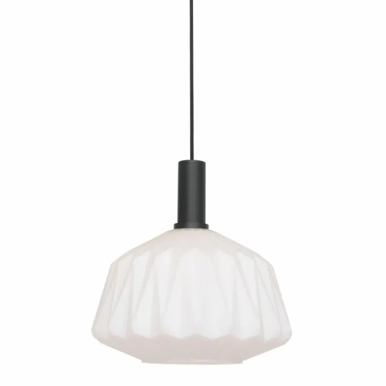 Suspension Steinhauer Verre Nervuré Noir, 1 lumière