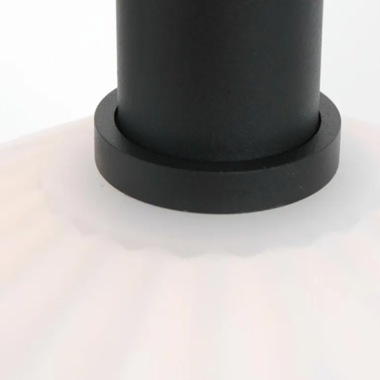 Suspension Steinhauer Verre Nervuré Noir, 1 lumière
