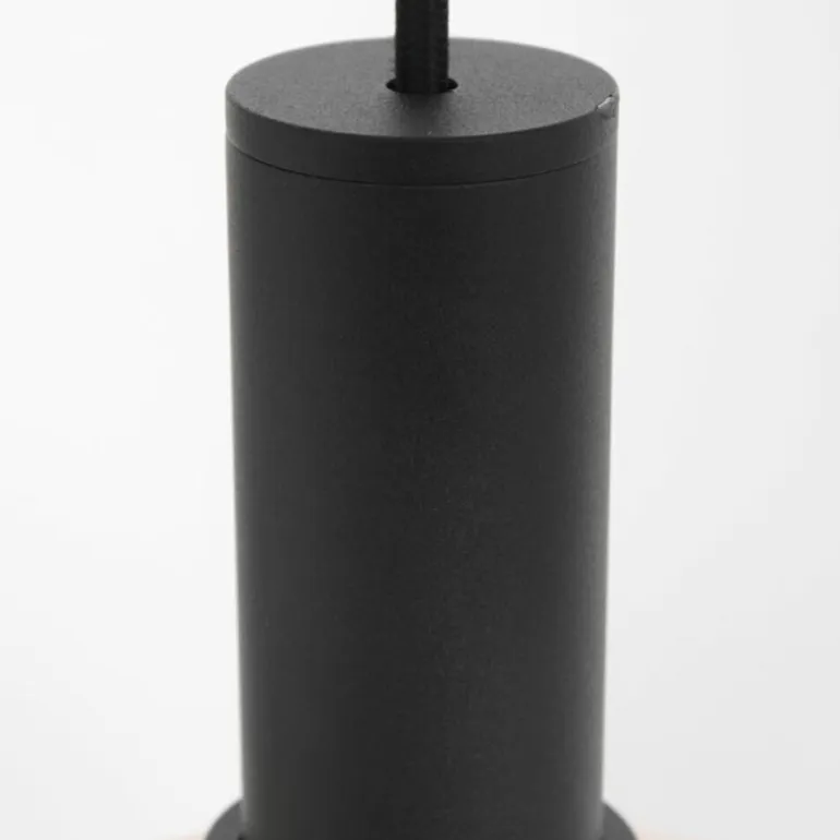 Suspension Steinhauer Verre Nervuré Noir, 1 lumière
