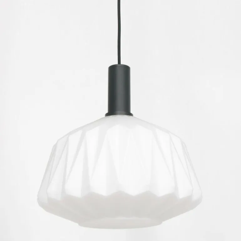 Suspension Steinhauer Verre Nervuré Noir, 1 lumière