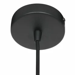 Suspension Steinhauer Verre Nervuré Noir, 1 lumière