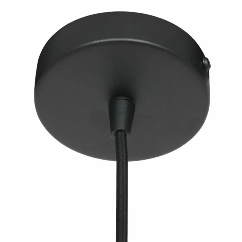 Suspension Steinhauer Verre Nervuré Noir, 1 lumière