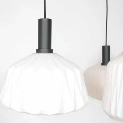 Suspension Steinhauer Verre Nervuré Noir, 6 lumières