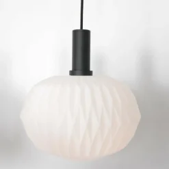 Suspension Steinhauer Verre Nervuré Noir, 6 lumières