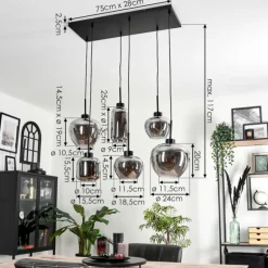 Suspension Talok Fumé, 6 lumières
