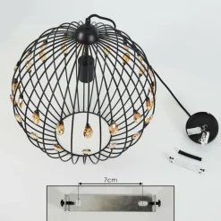 Suspension Tawasu Noir, 1 lumière