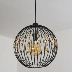 Suspension Tawasu Noir, 1 lumière