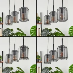 Suspension Thusis Noir, 3 lumières