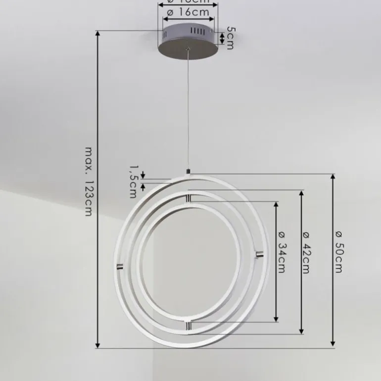 Suspension Toga LED Nickel mat, 3 lumières